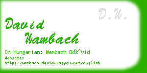 david wambach business card